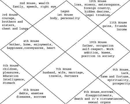 12 house style Vedic analysis board