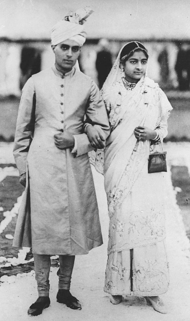 Jawaharlal Nehru and Kamala Nehru together